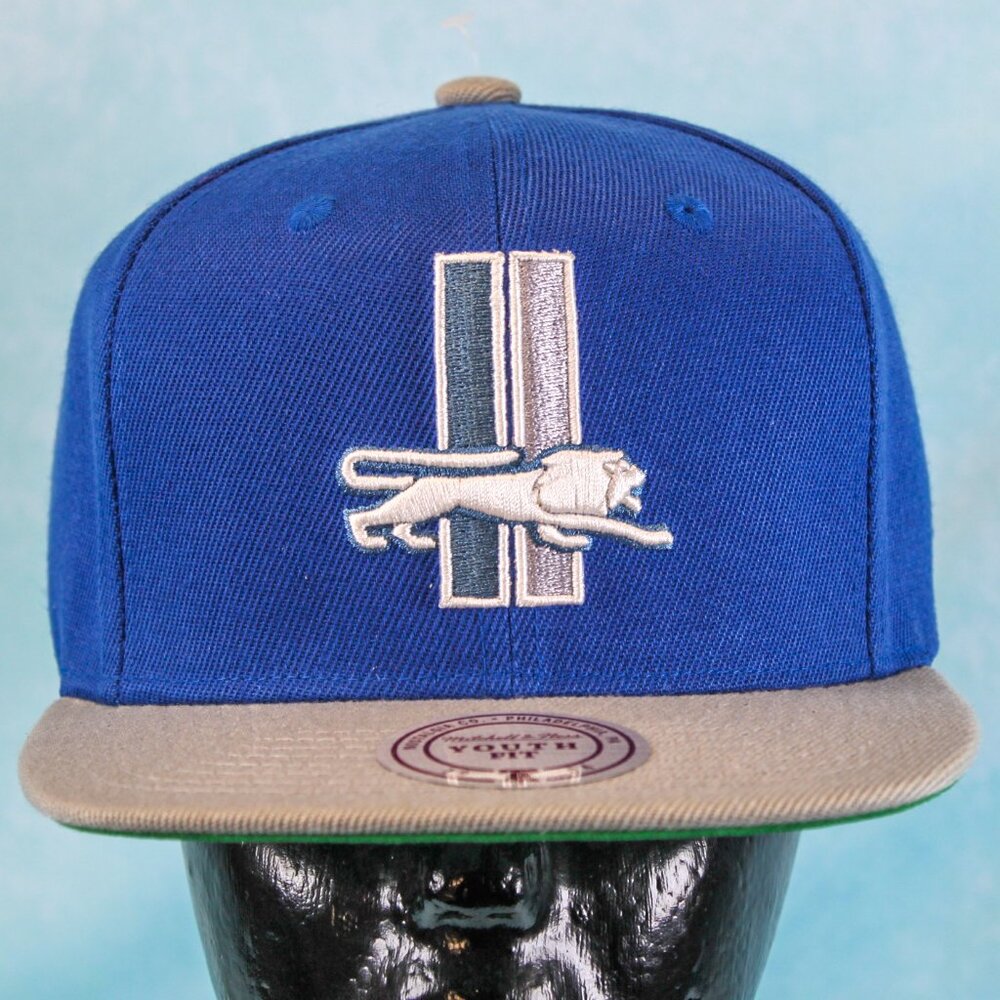Detroit Lions Mitchell & Ness Flatbrim Two-Tone Adjustable Snapback Cap YOUTH OS